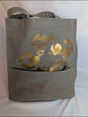 Marc Jacobs Daisy Gold-Accent Gray And Gold Tote Bag